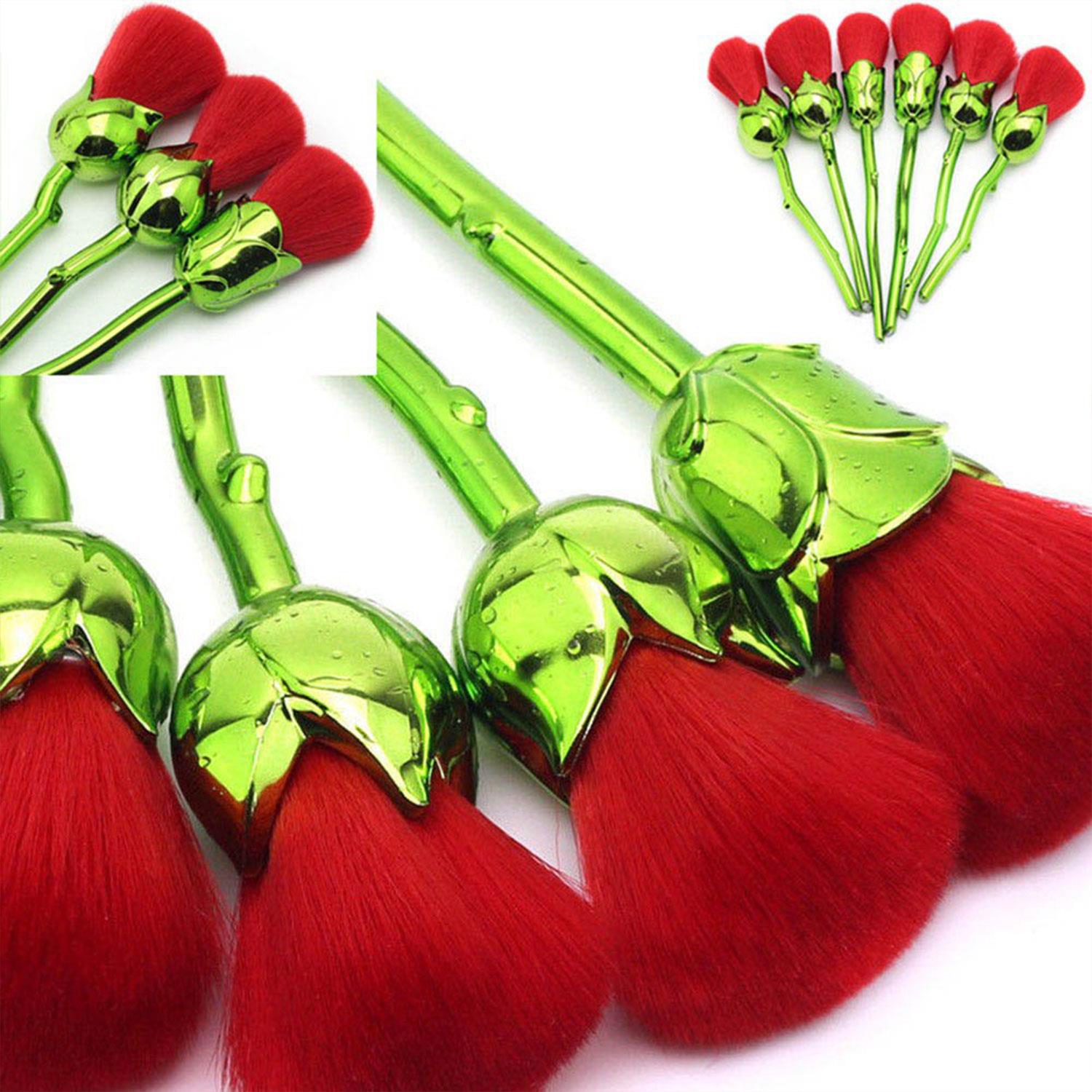 Aquarius Beauty Beast Inspired Rose Makeup Brush Set Glossy Handle Cosmetic Tool Gift Kit