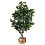 100cm  Realistic Artificial Ficus Tree / Plant Bush Ficus Copper Curve Planter