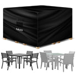 Square Waterproof Garden Furniture Cover, Outdoor Patio Weatherproof Rattan Sofa Shield | 250 x 250 x 90cm | Black