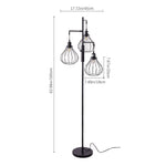 Breeins Black Modern Industrial Style 3-head Floor Lamp With Irregular Shade