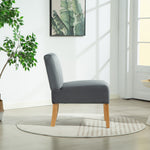 Corina Velvet Fabric Armless Accent Chair | Grey