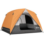 3-4 Person Dome Tent, Easy Setup, Mesh Windows | Orange