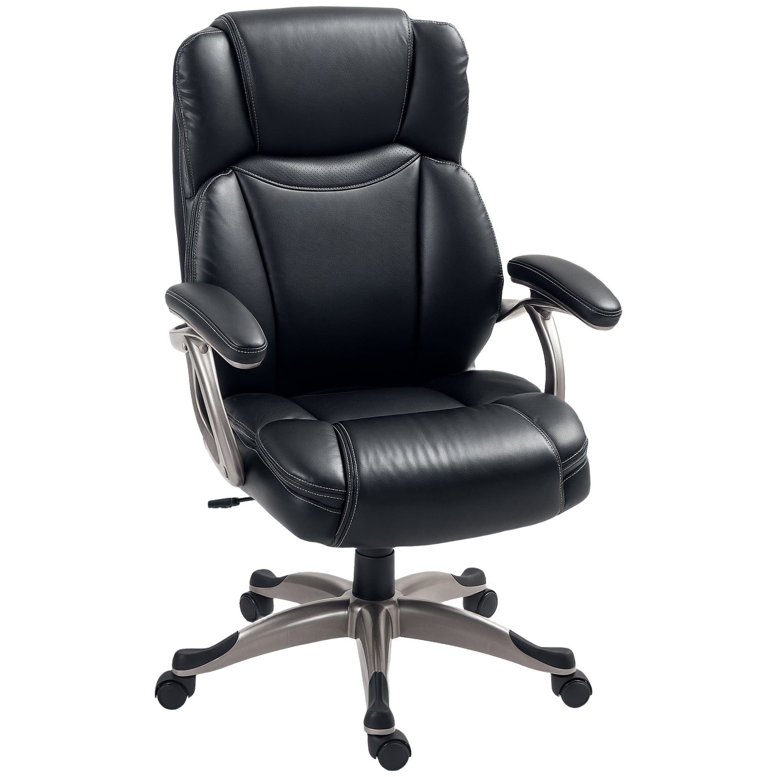 Tilting Executive Office Chair, Pu Leather Desk Chair | Black