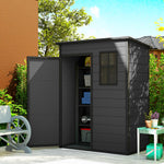 5' X 3' Garden Shed W/ Floor, Lockable Door, Window And Vent | Dark Grey