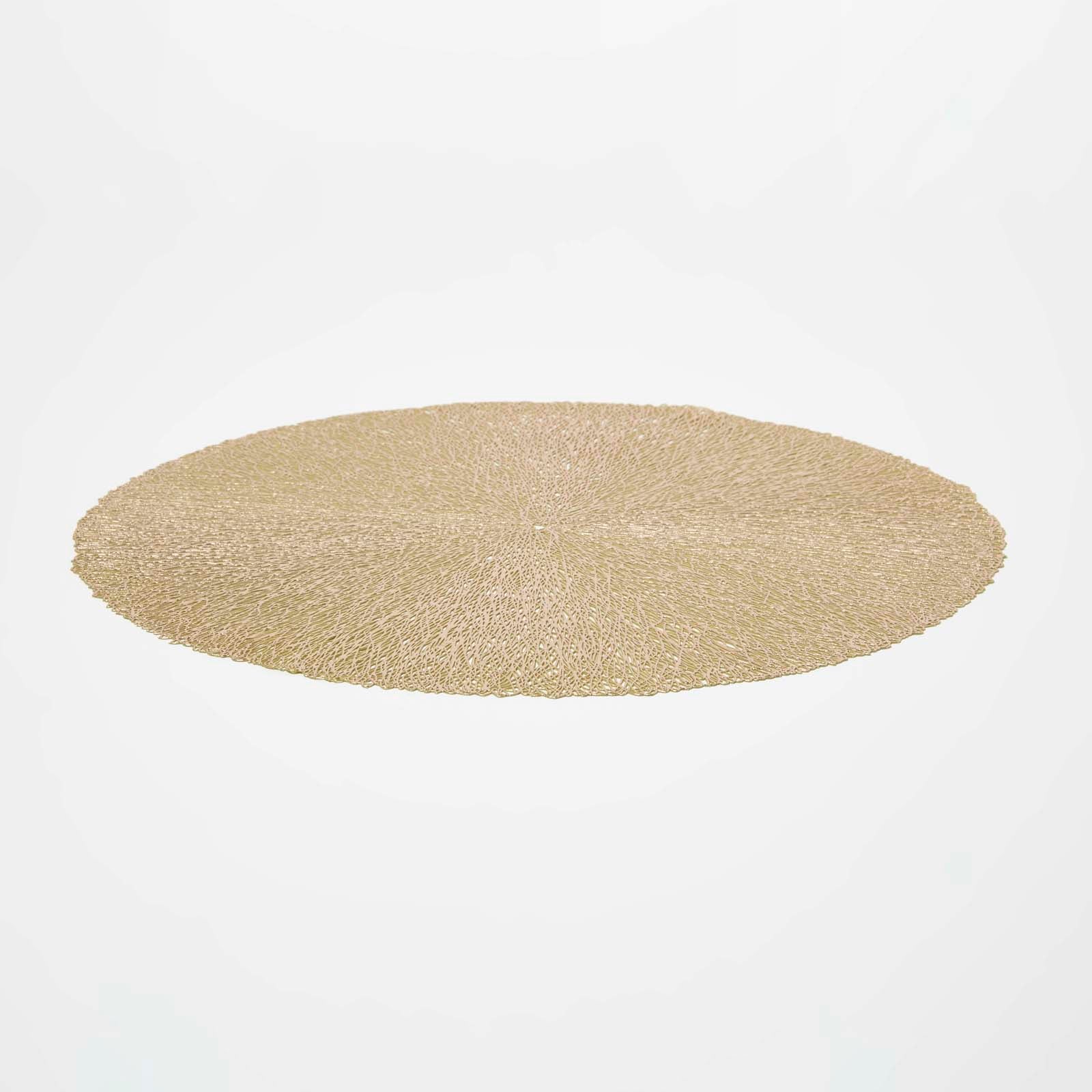HOMESCAPES Set Of 4 Round Decorative Gold Placemats
