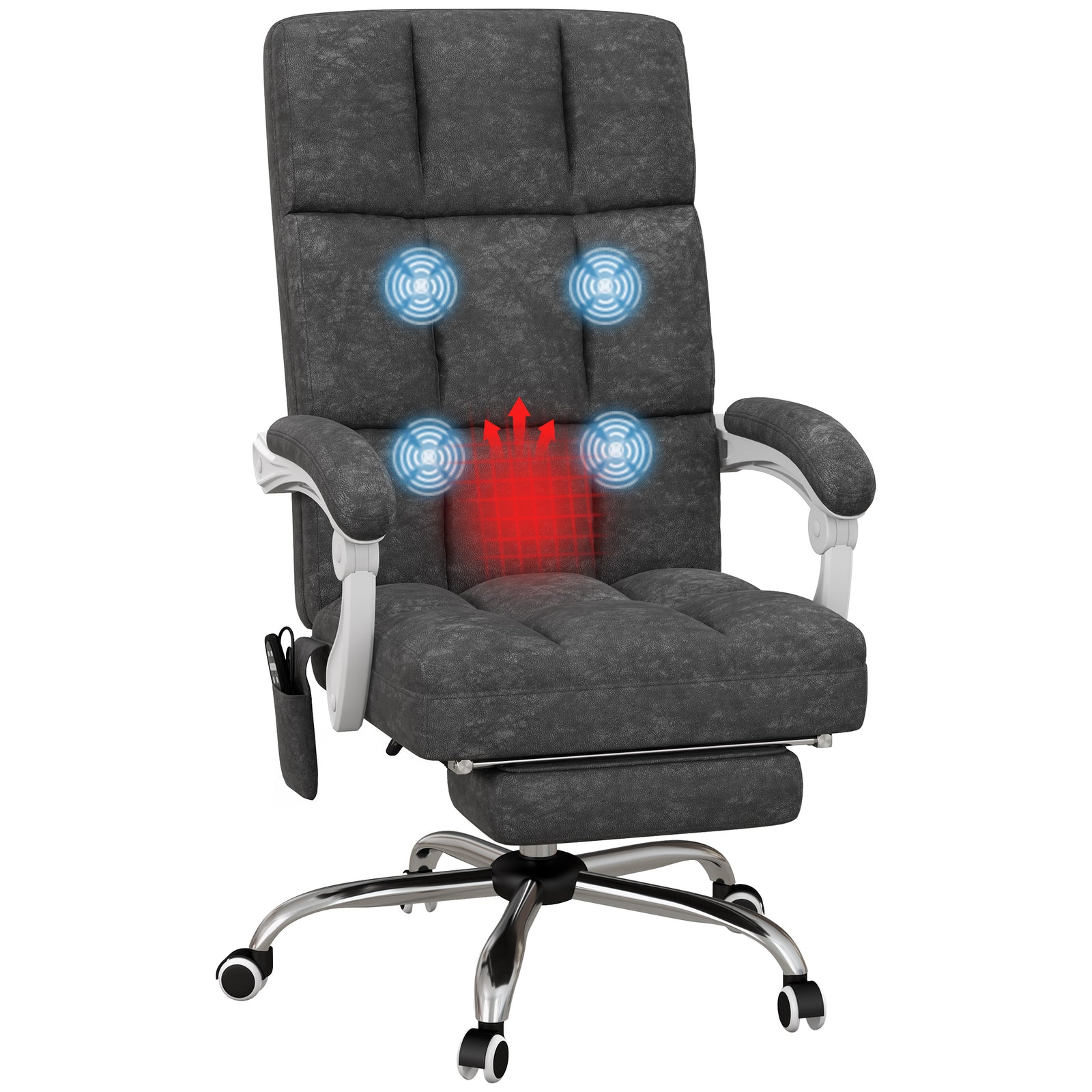 Massage Office Chair Desk Heat | Charcoal Gray