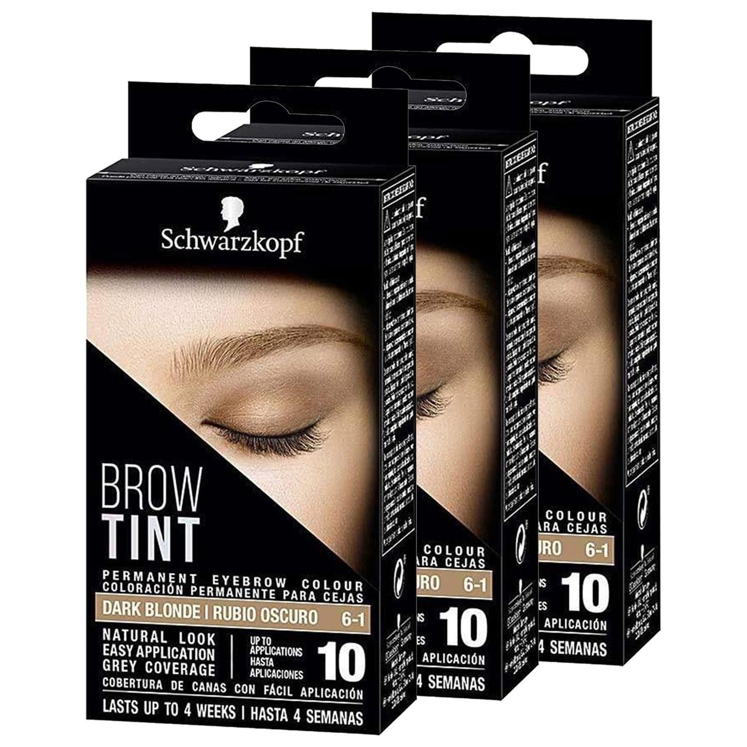 Brow Tint, Professional Permanent Eyebrow Colour -darkblonde 3pk