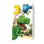 Dinosaur Roar! Age 3 Birthday Card Official Product
