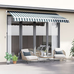2.5x2m Garden Patio Manual Awning | Green & White