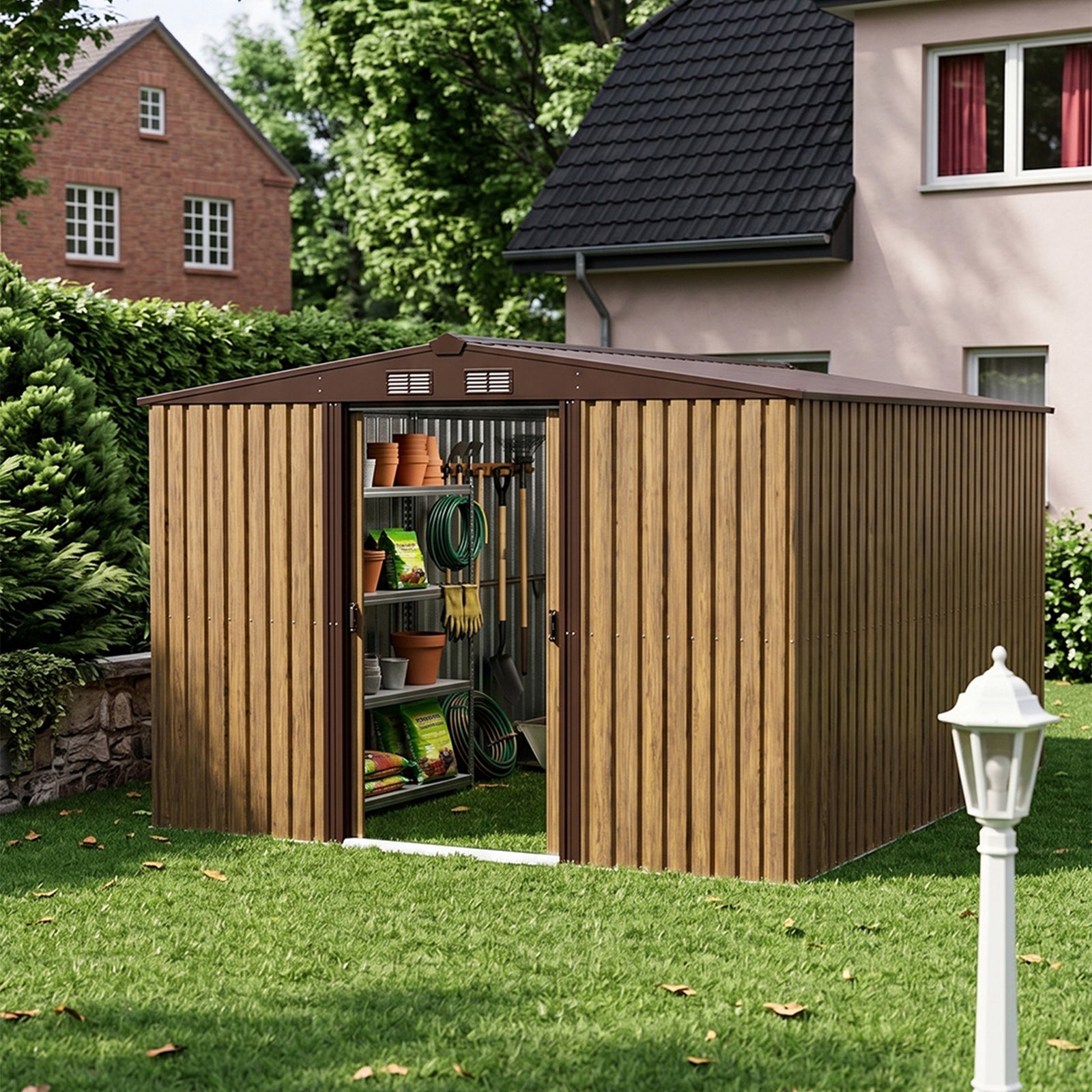Breeins 12x10 Ft Large Metal Garden Tool Storage Shed