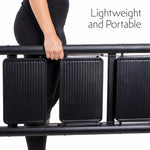 Step Ladder Compact Black, Heavy-duty Steel Folding Step Stool 150kg Capacity | 3 Step | Black