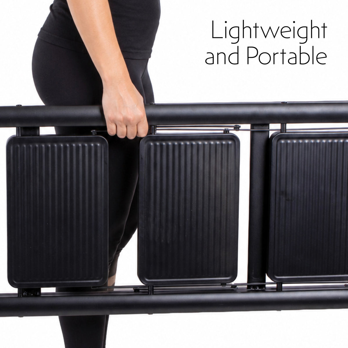Step Ladder Compact Black, Heavy-duty Steel Folding Step Stool 150kg Capacity | 3 Step | Black