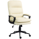 Faux Leather Office Chair Adjustable | Cream