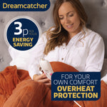 Deluxe Electric Throw Heated Double Over Blanket Soft Fleece  9 Heat & 12 Timer Settings | L | Terracotta