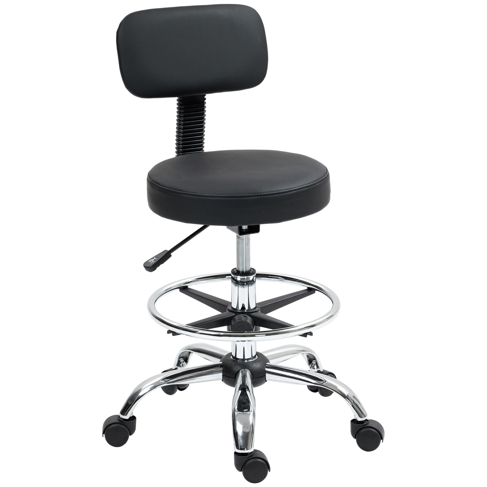 Faux Leather Adjustable Stool, 360° Swivel Chair For Study