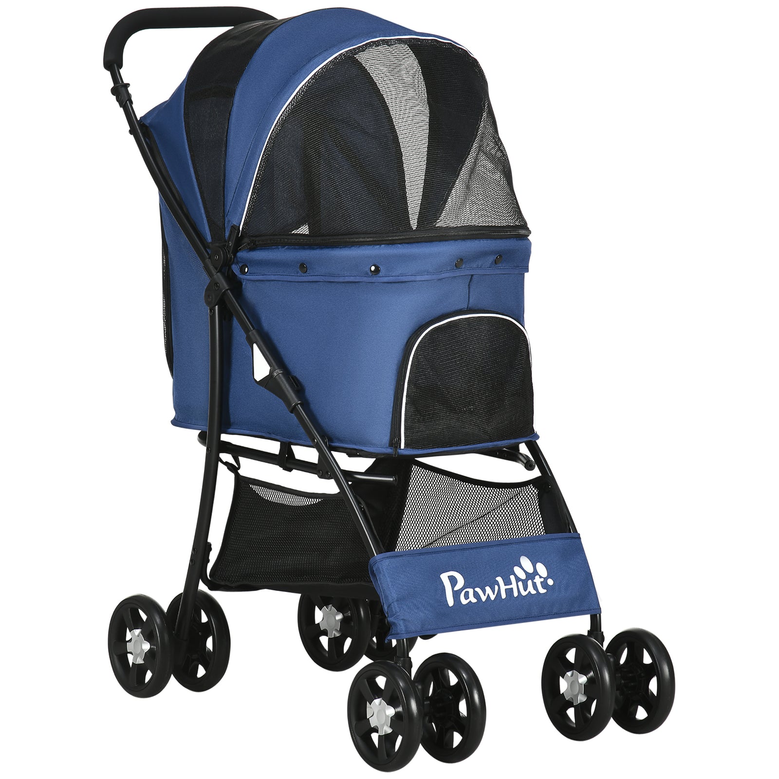 Pet Stroller Dog Pram Pushchair Cat Travel Carriage Universal Wheels | Blue