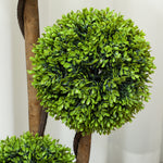 HOMCOM Artificial Plants Boxwood Ball Topiary Trees Set Of 2 Indoor Outdoor