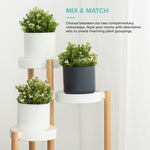 14cm Round Plant Pot Set Of 2 - Matt White