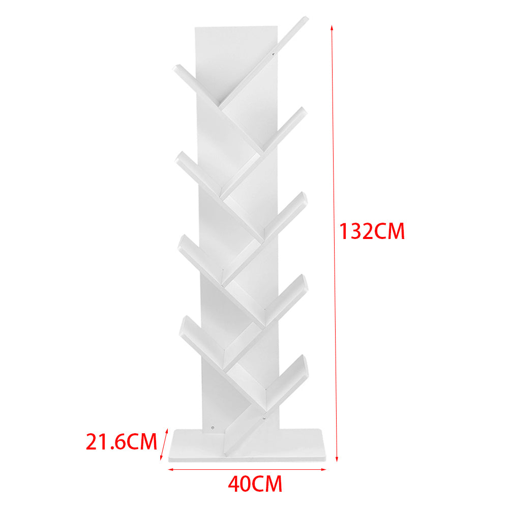 Rustic Standing Tree Bookshelf Wood Display Rack Height 132cm