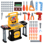 102pcs Play Tools Toy With Electric Drill, Storage, Yellow