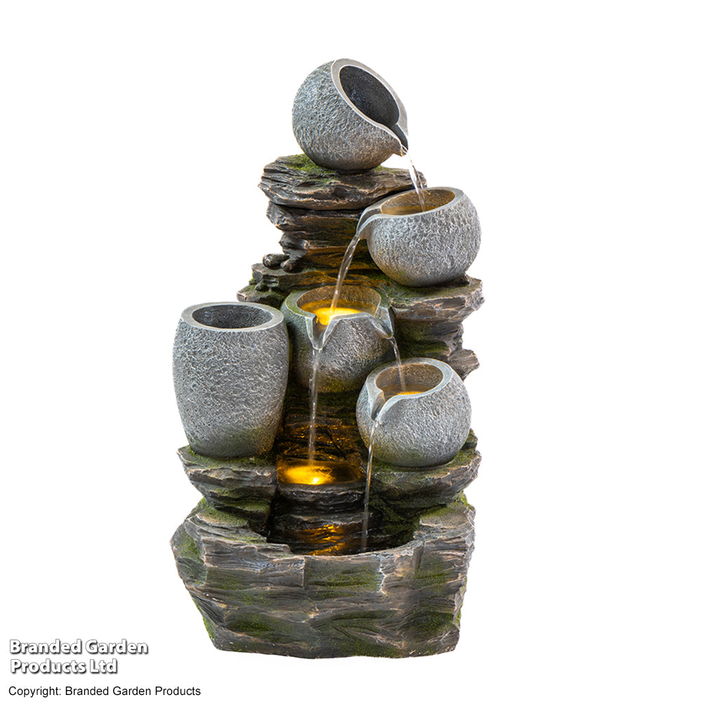 River Rock Cascading Pots Water Feature