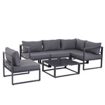 6pcs Outdoor Sectional Sofa Set Conversation Aluminum Frame