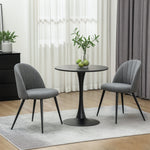 Set Of 2 Dining Chairs With Shell Backrest And Padded Seat | One Size