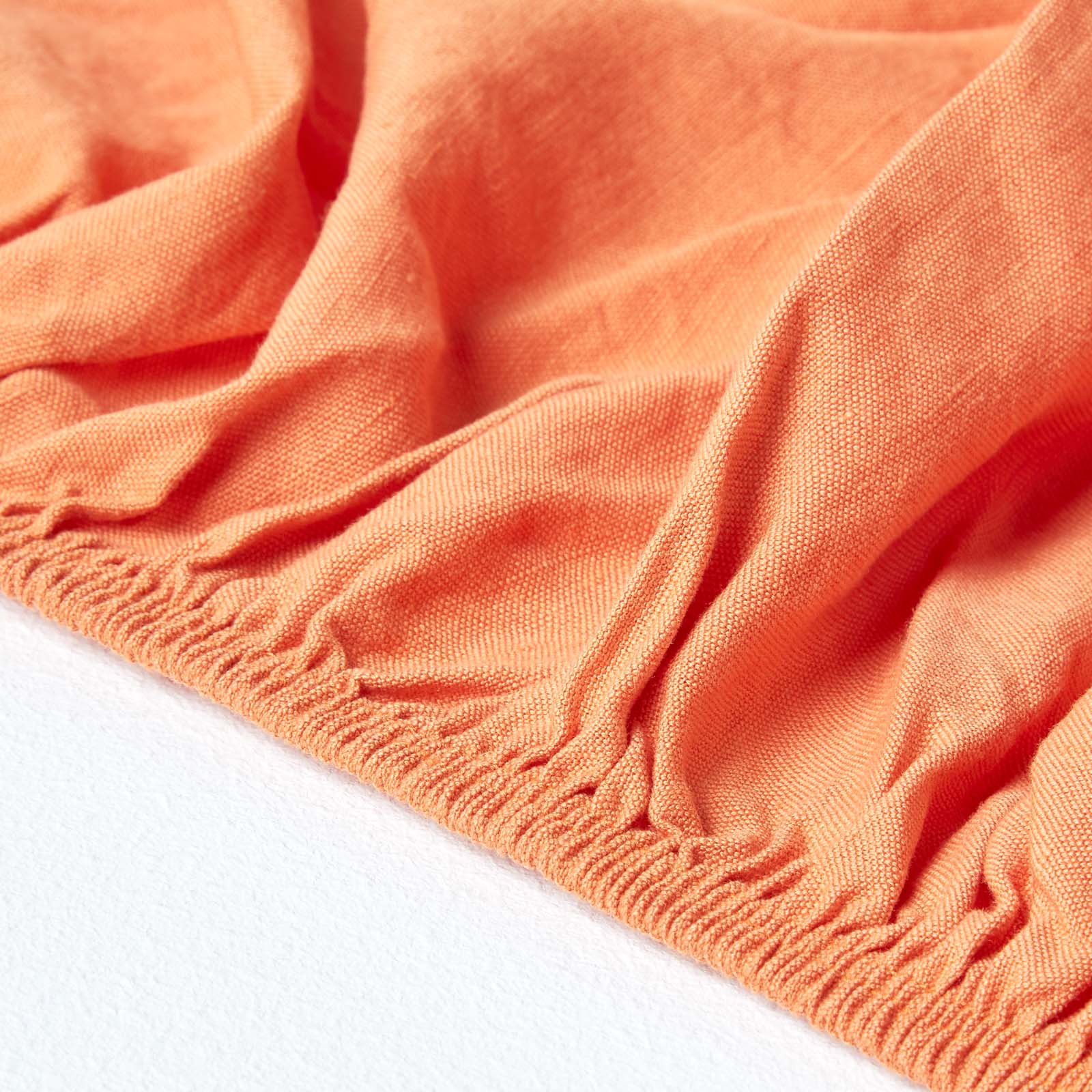 Luxury Linen Fitted Sheet | Single | Burnt Orange
