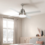 Mounting Reversible Ceiling Fan With Light, Remote | One Size | Silver