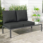 2 Seater Outdoor Seat Cushions, Water Repellent W/ Backrest | Charcoal Gray