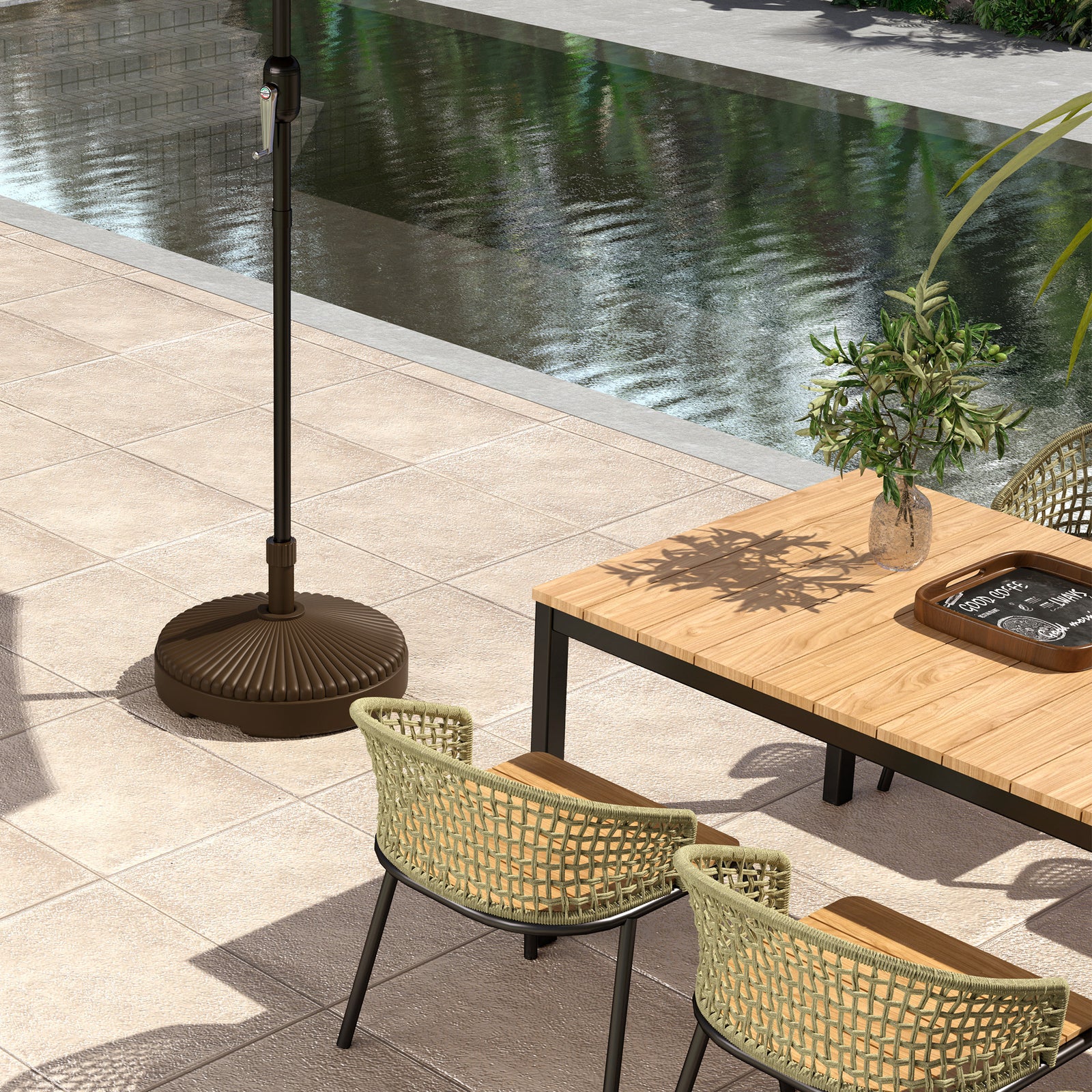 Garden Parasol Base, 28kg Sand Filled, 23kg Water Filled
