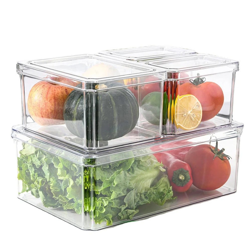 4pcs Transparent Refrigerator Bins Organizer Set
