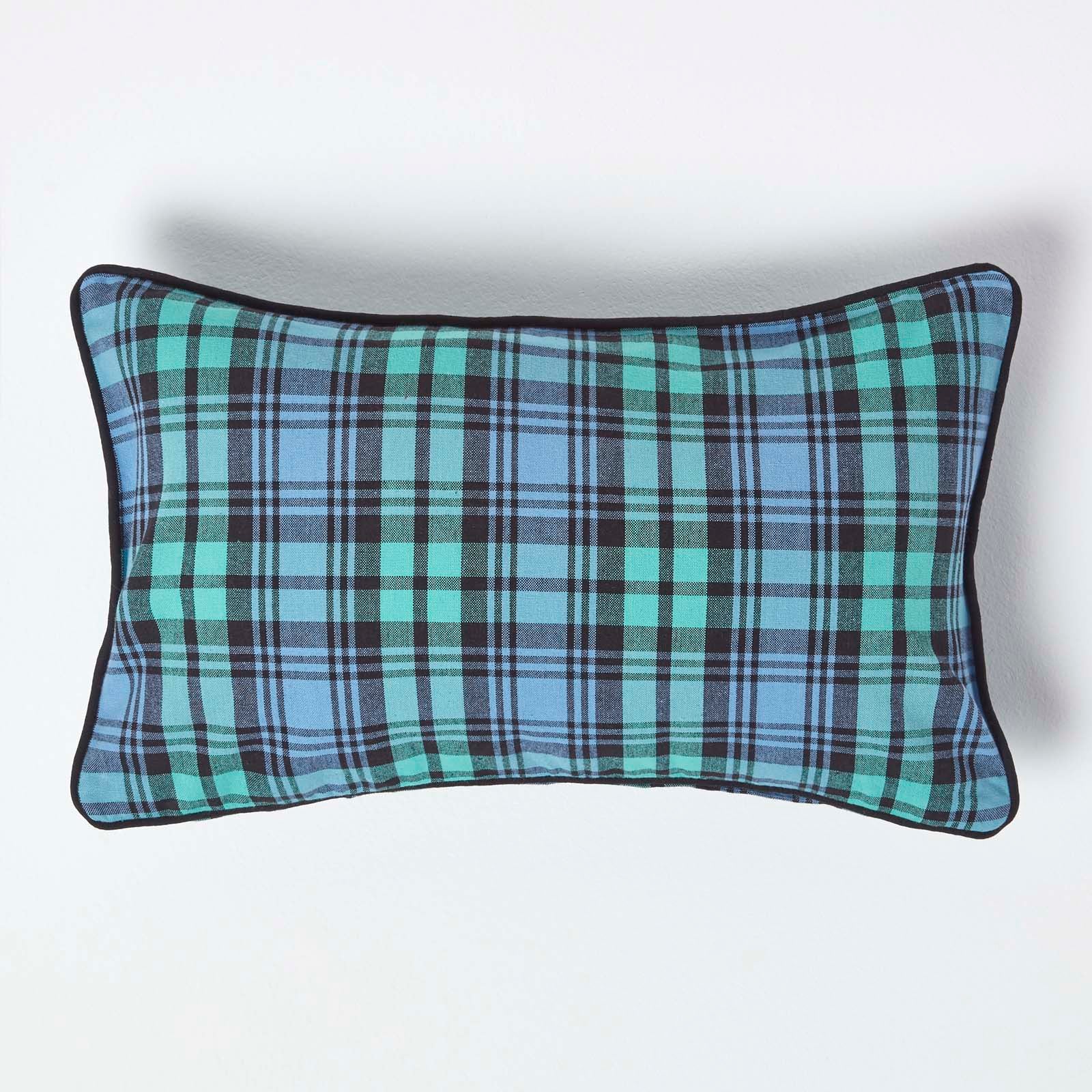 Tartan Check Cotton Cushion Cover | 30cm x 50cm | Blackwatch