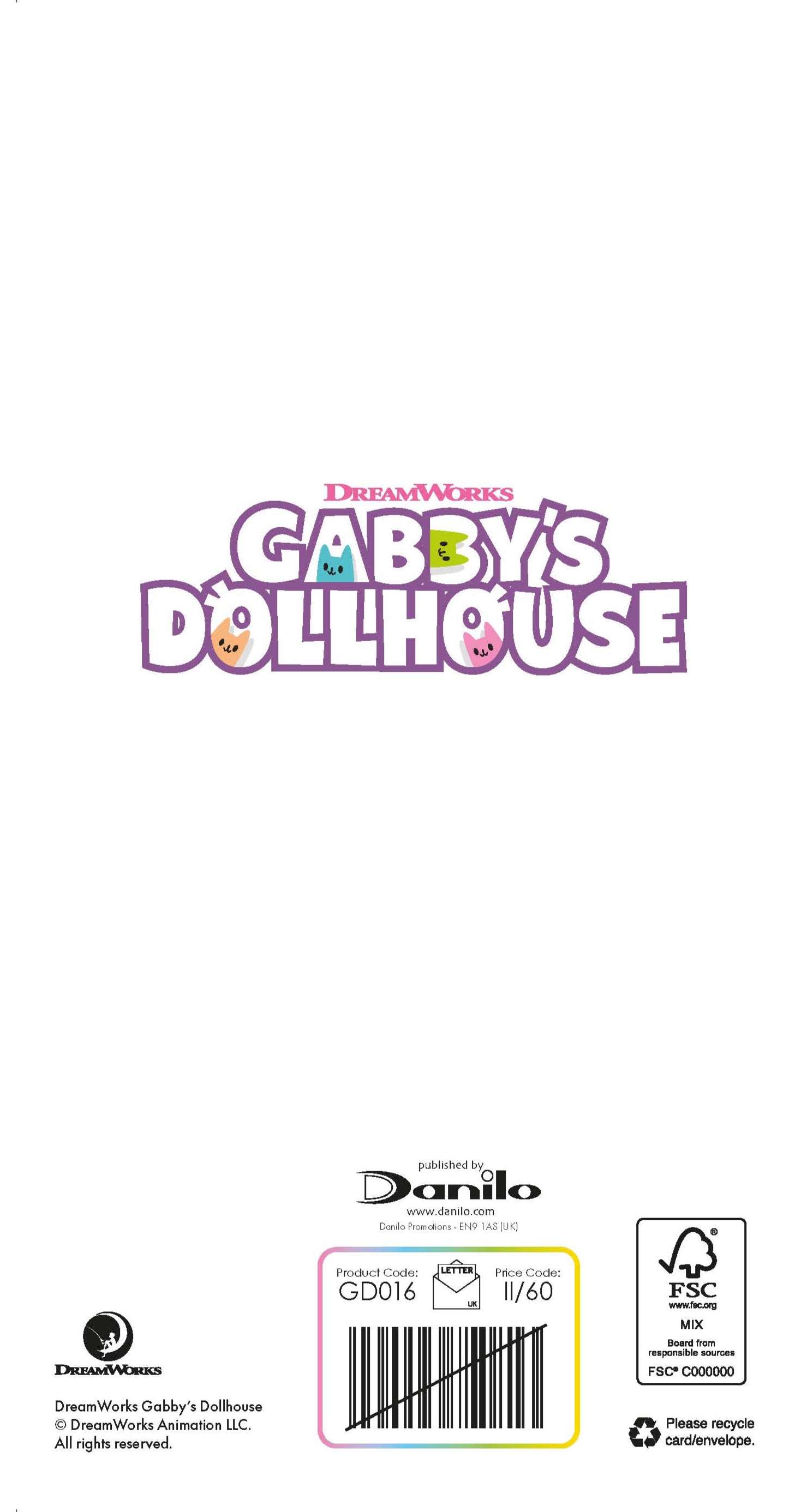 Gabby's Dollhouse Age 4 Birthday Card Official Product
