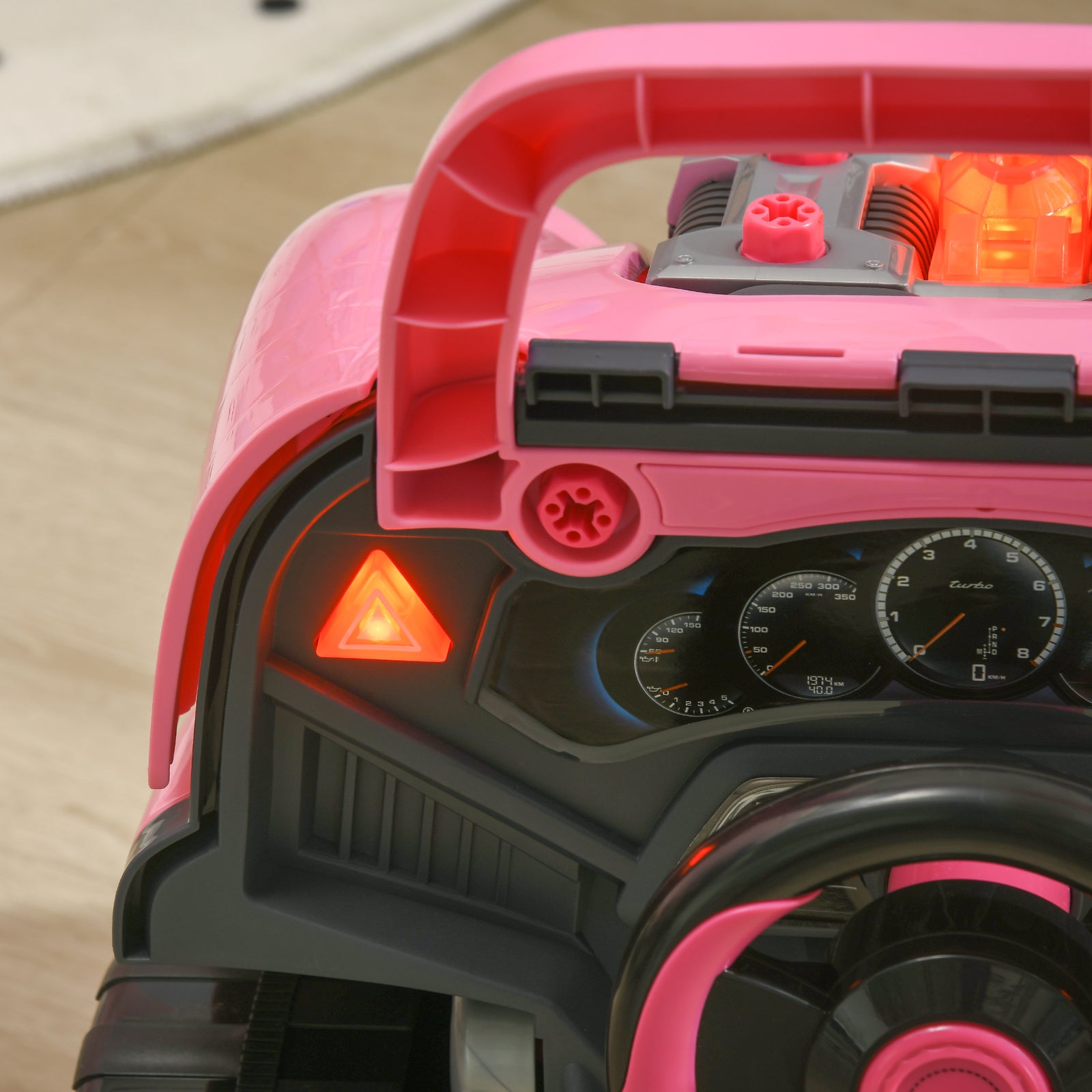 Kids Truck Engine Toy Set W/ Horn, Light, Car Key, For Ages 3-5 Years | Pink