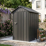 4x4 Ft Metal Apex Roof Garden Tool Storage Shed