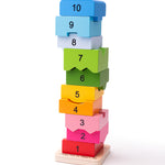 Wooden Number Tower Game, Includes 11 Play Pieces