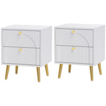 HOMCOM 2-piece Bedside Tables Set With 2 Drawers For Bedroom
