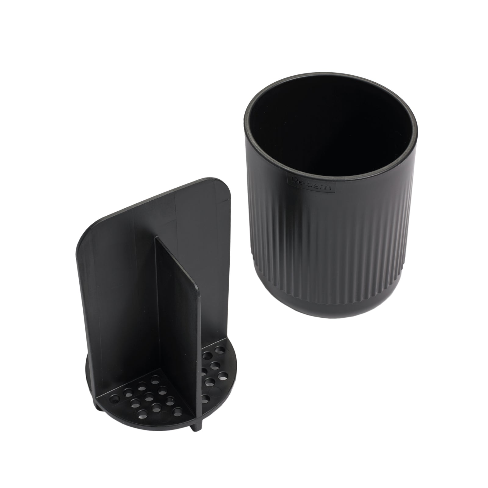 Recycled Toothbrush Holder - Three compartments - Easy to clear removable parts - Made in the UK | Graphite Black
