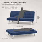Britney Linen Sofa Bed 3 Seater | Blue