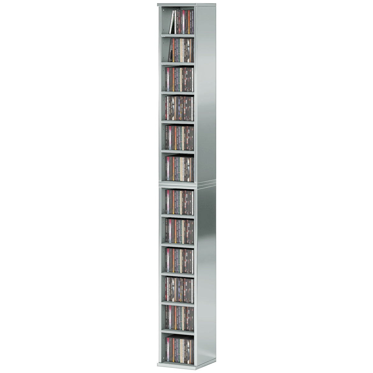 HOMCOM Set Of 2 Cd Storage Units With Adjustable Shelves, High Gloss
