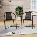 Pe Rattan Stacking Garden Chairs – Set Of 2 / 4 Outdoor Patio Chairs | Set of 4 | Black