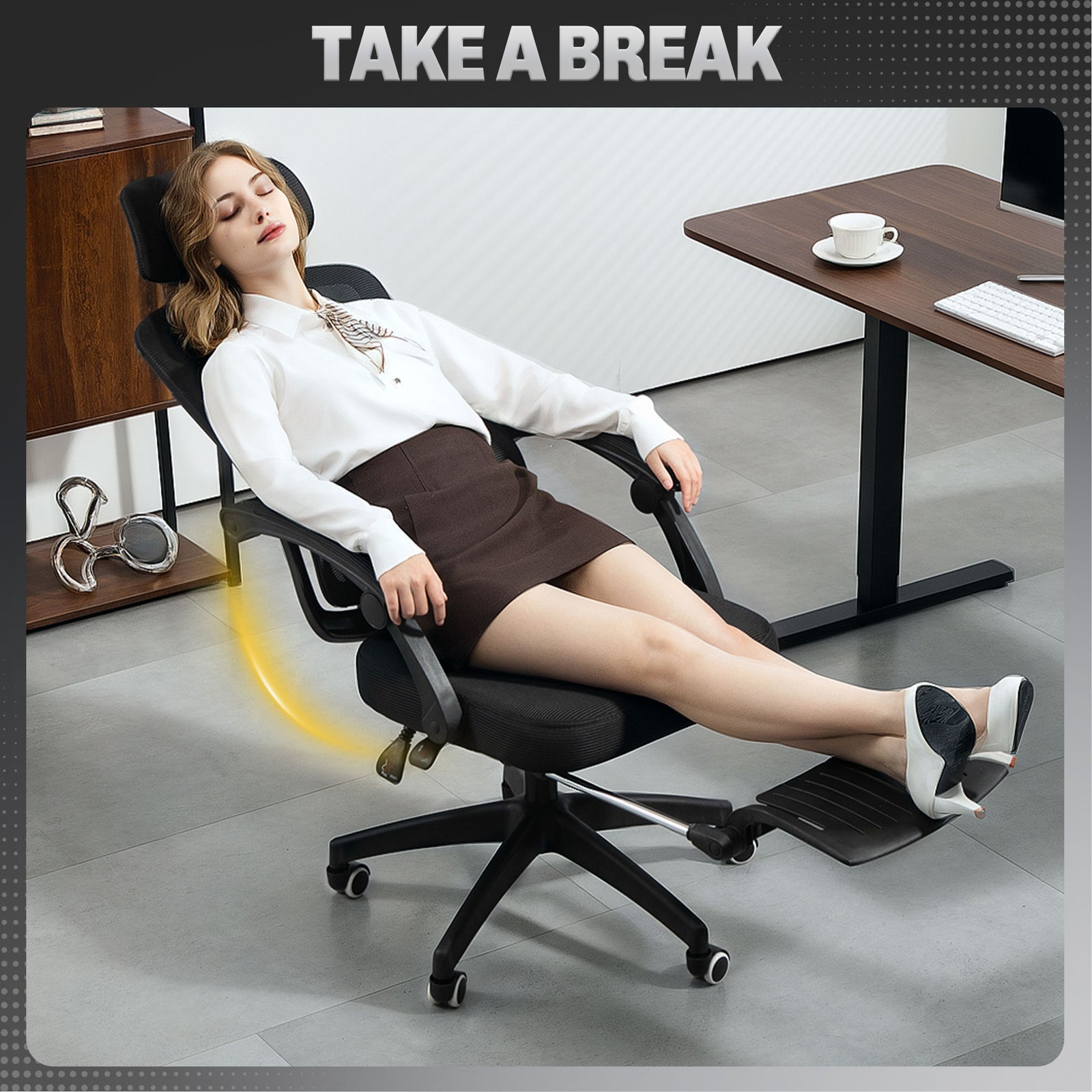 Office Chair With Lumbar Support | Black
