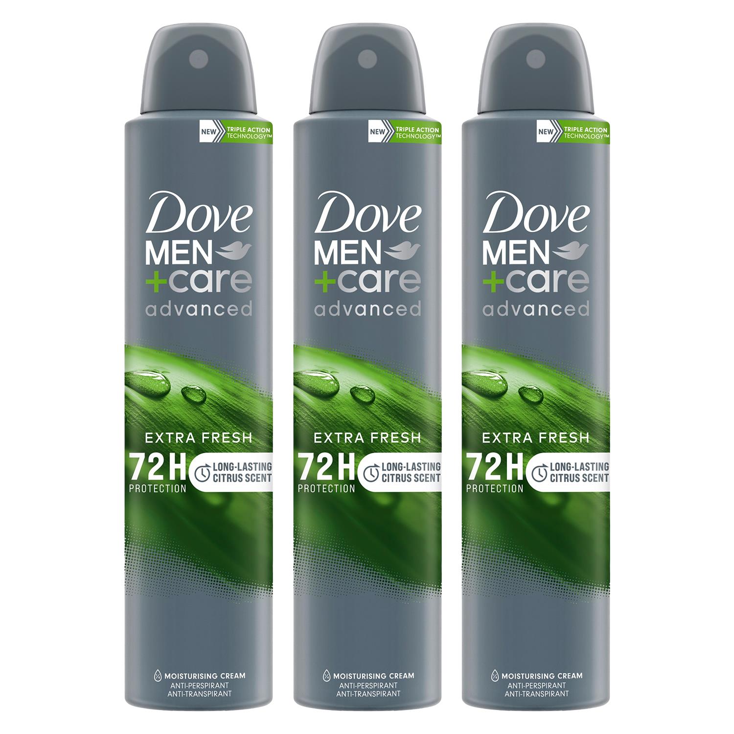 Anti-perspirant Men+care Advanced Extra Fresh 72h Protection Deo, 3x 200ml