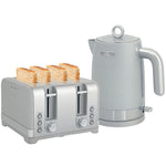 Kettle And Toaster Set With 3000w Rapid Boil, 4 Slice Toaster | Grey