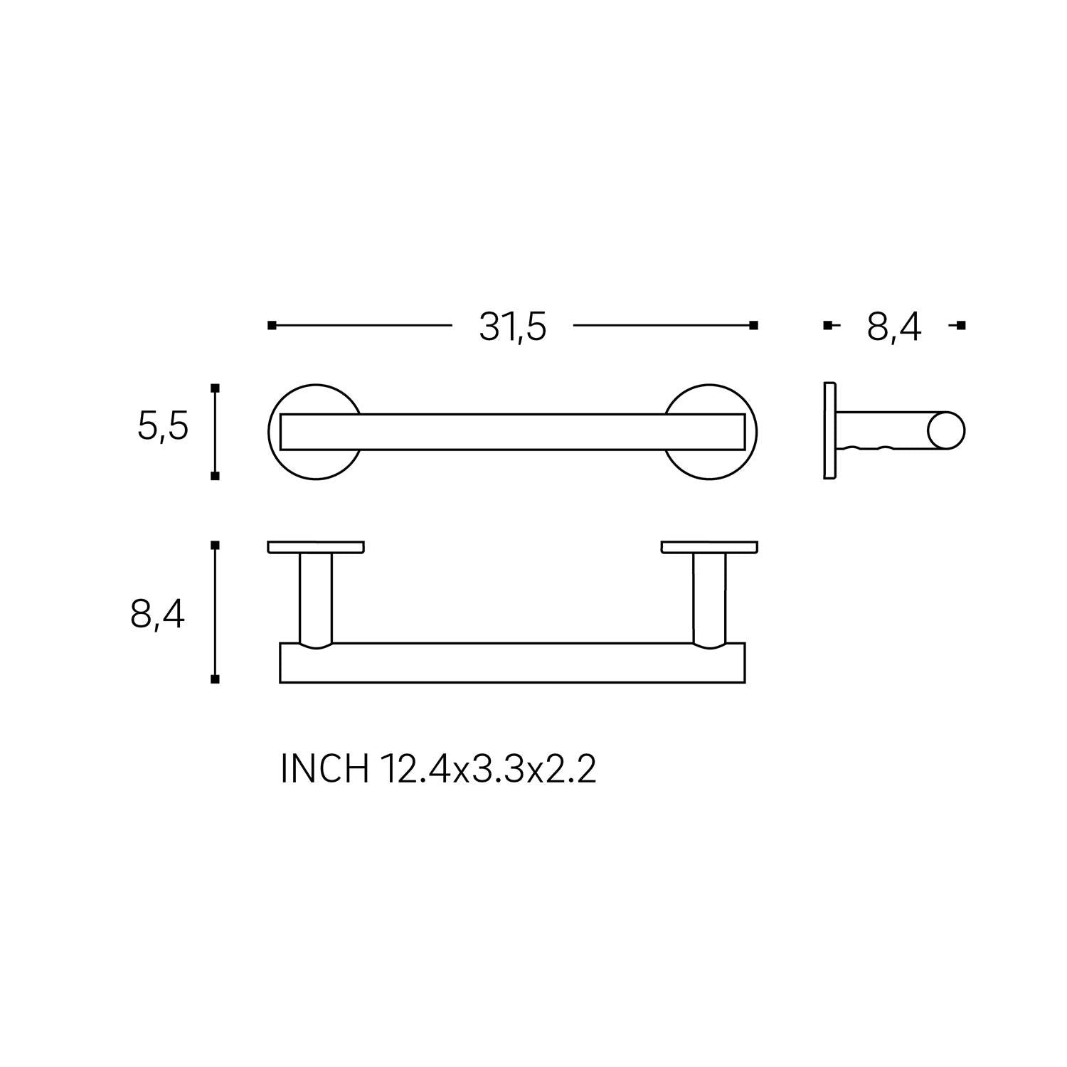 Towel Rack Matt White Architect Sp (32cm)