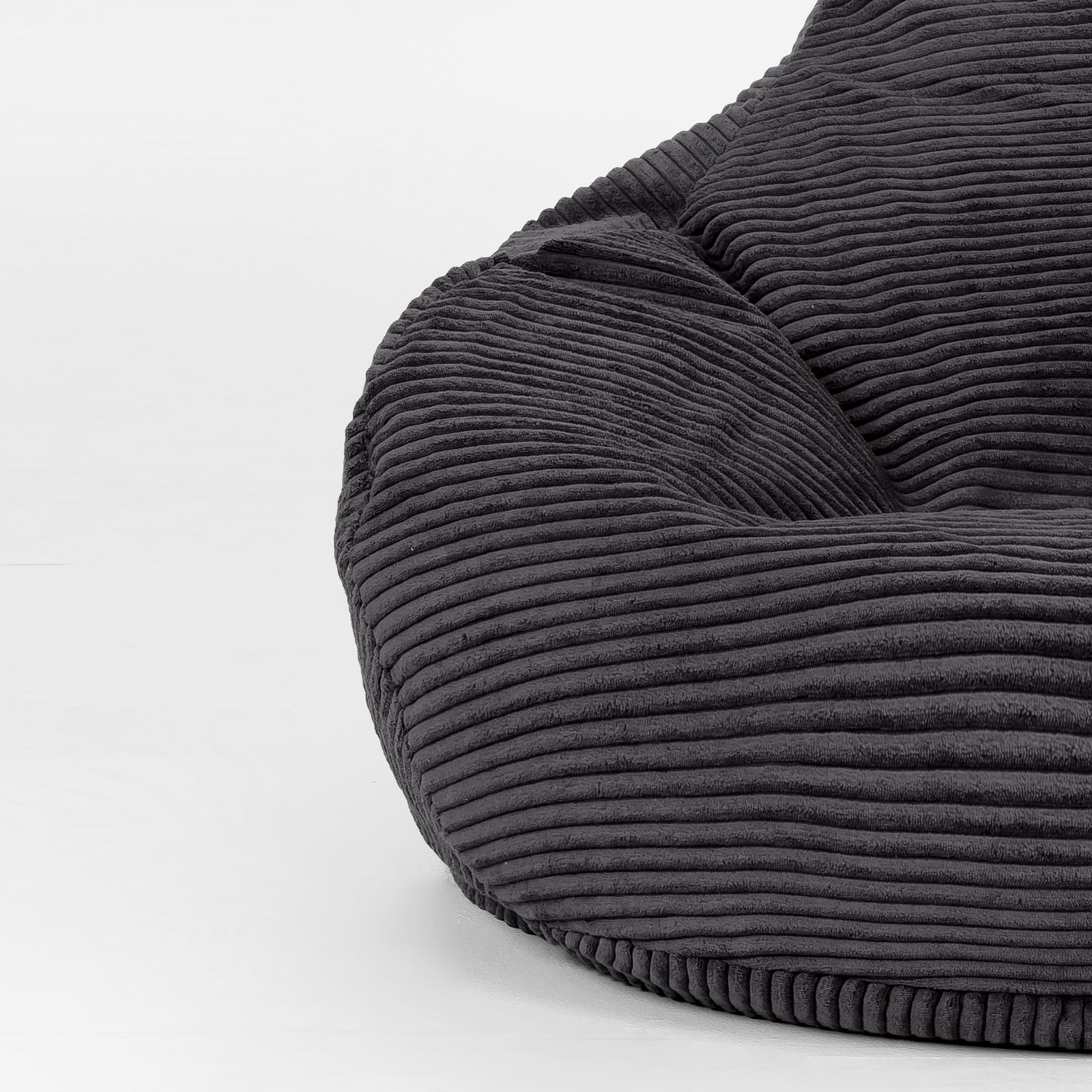 Dalton Cord Bean Bag Chair & Pouffe | Charcoal