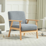 Accent Chair With Wood Frame, Cashmere, Grey