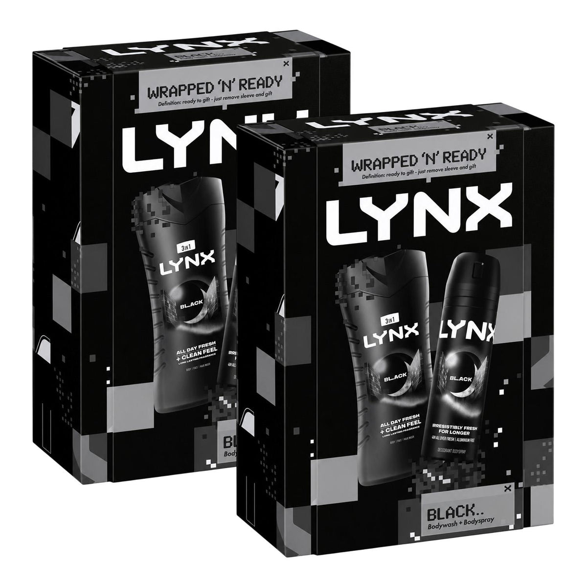 Black Duo Gift Set: Body Wash & Body Spray, 2 Piece Each | Set of 2