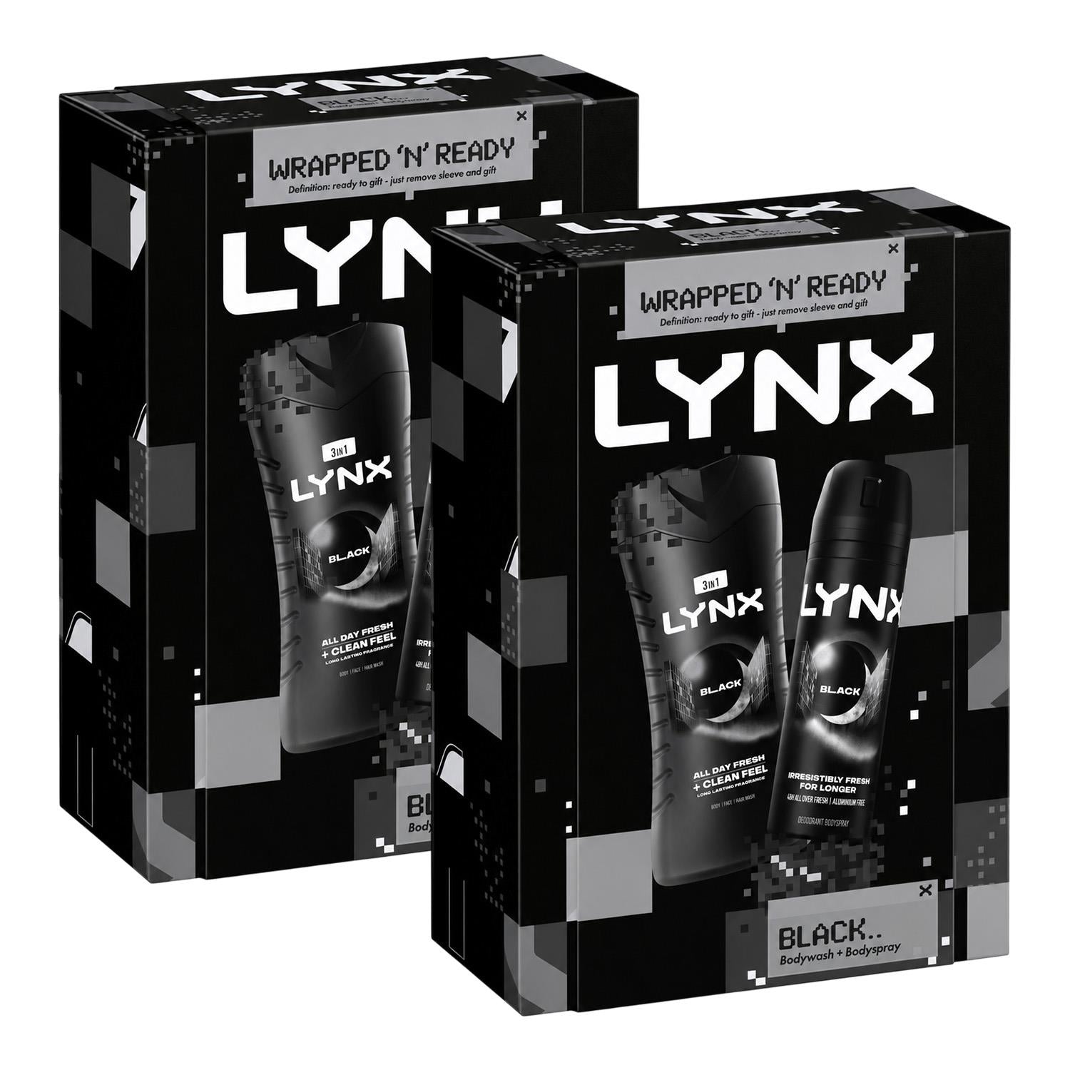 Black Duo Gift Set: Body Wash & Body Spray, 2 Piece Each | Set of 2